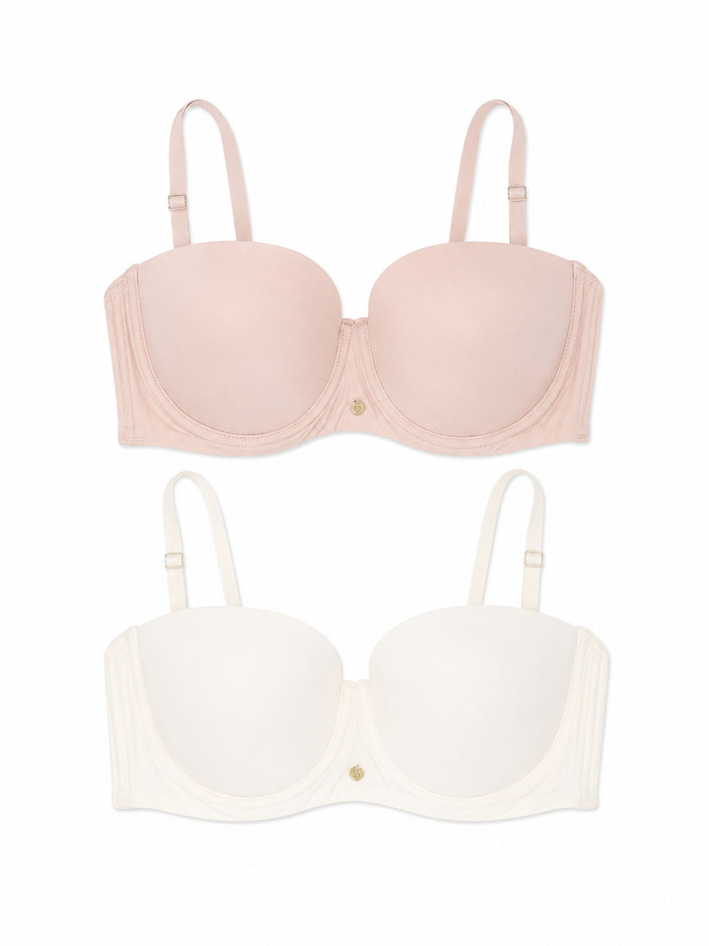 Brasier strapless en microfibra paquete x2