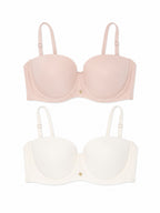 Brasier strapless en microfibra paquete x2
