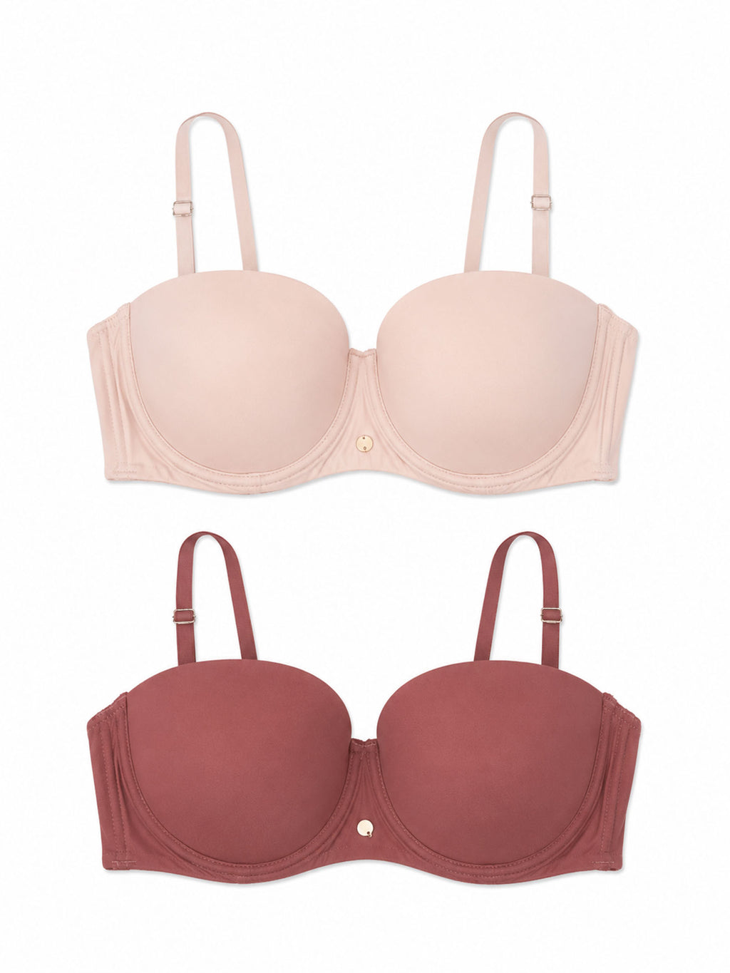 Brasier strapless en microfibra paquete x2