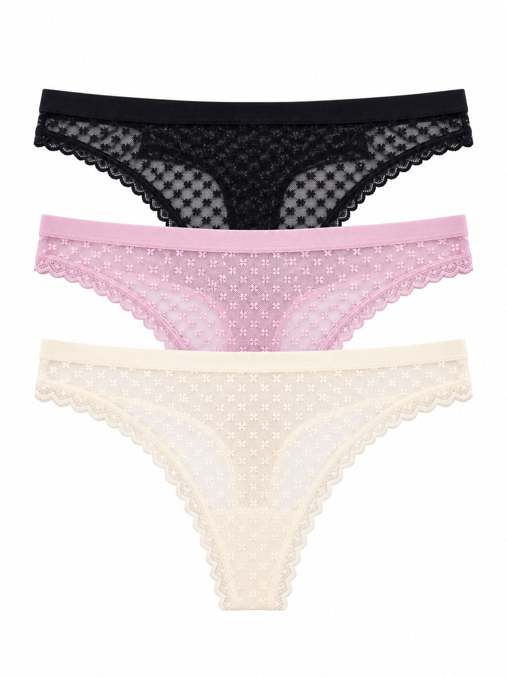 Em107-010 Panty Encaje Paqx3