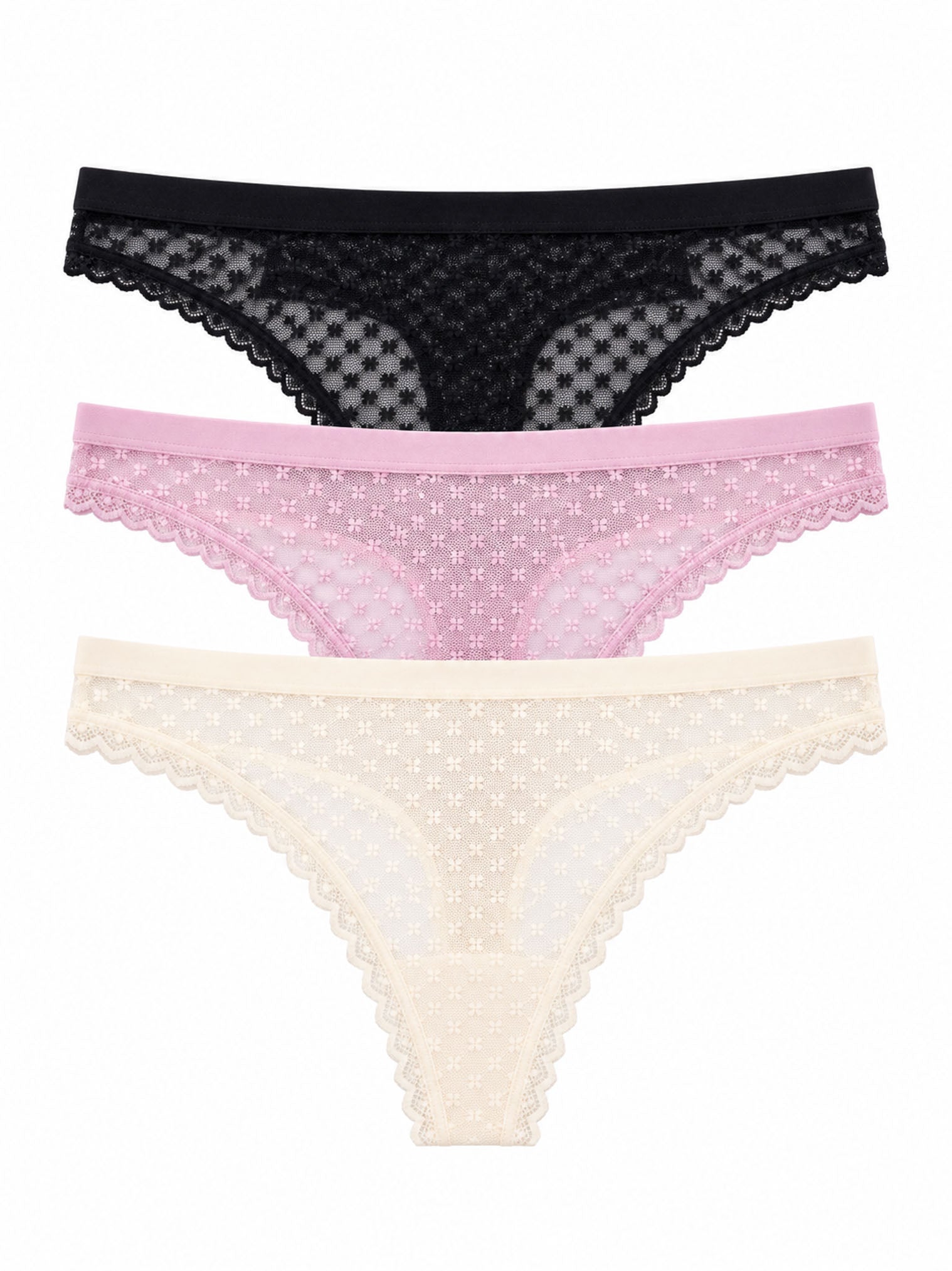 Em107-010 Panty Encaje Paqx3
